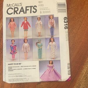 McCall's Crafts Doll Clothing Pattern